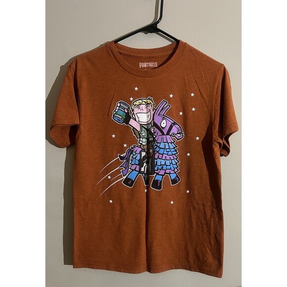 Fortnite T Shirt Youth Size 2xl Jonesy Default Skin Loot Llama Dark Orange - Picture 1 of 3